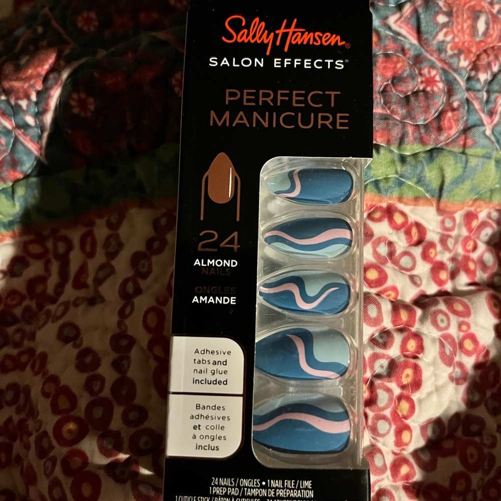 Sally Hansen swirly blue nails